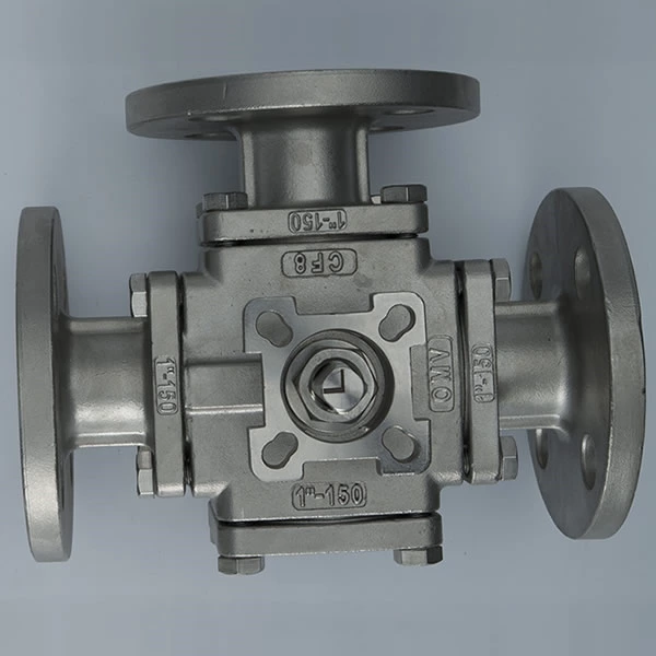 3 Way Manual Flanged Ball Valve2