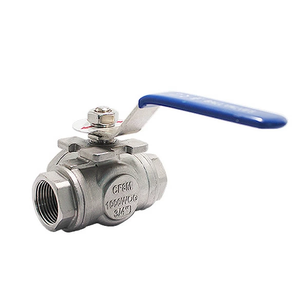 316L Three Way Threaded End Ball Valve4