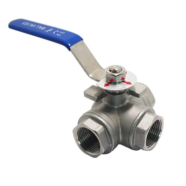 316L Three Way Threaded End Ball Valve2