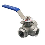 316L Three Way Threaded End Ball Valve2