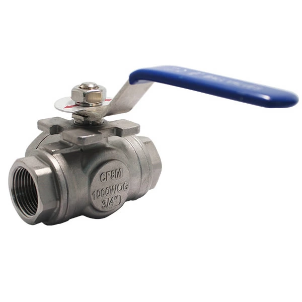 316L Three Way Threaded End Ball Valve3