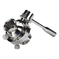 Sanitary ss Manual Butterfly Type Ball Valve With Cleaning Outlet For Food1