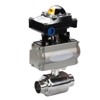 Sanitary Stainless Steel Pneumatic Direct Way Welded Ball Valve with Limit Switch3