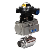 Sanitary Stainless Steel Pneumatic Direct Way Welded Ball Valve with Limit Switch6