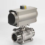 Sanitary Stainless Steel Tri Clamp Pneumatic Actuator 3PC Ball Valve1