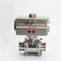 Sanitary Stainless Steel Tri Clamp Pneumatic Actuator 3PC Ball Valve3
