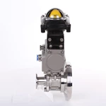 SS 304 3pc Clamp Pneumatic Actuator Tank Bottom Ball Valve 4