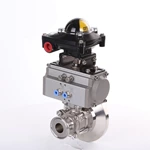 SS 304 3pc Clamp Pneumatic Actuator Tank Bottom Ball Valve 5