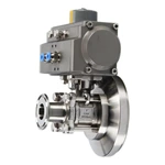 SS 304 Sanitary Pneumatic Operated Bottom 3pcs Body Ball Valve For Food3