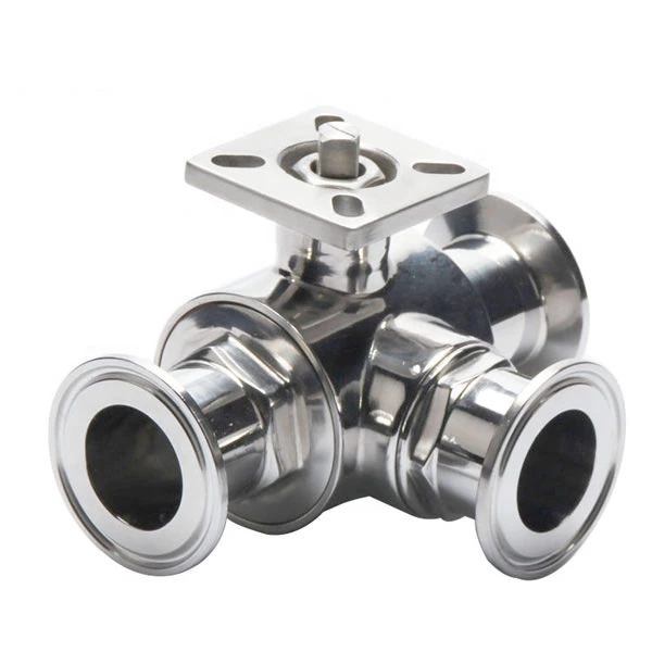 SS 304 Tri Clamp Sanitary 3 Way Ball Valve For Food