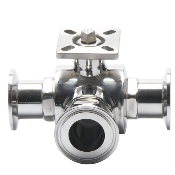 SS 304 Tri Clamp Sanitary 3 Way Ball Valve For Food