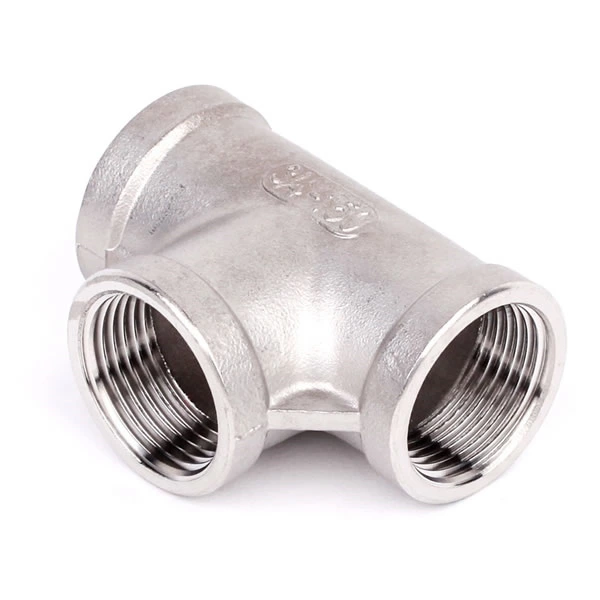 1/2" SS304 316 BSPT NPT Thread Screw Tee Stainless Steel Pipe Fitting