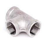 1/2" SS304 316 BSPT NPT Thread Screw Tee Stainless Steel Pipe Fitting