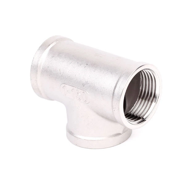 1/2" SS304 316 BSPT NPT Thread Screw Tee Stainless Steel Pipe Fitting