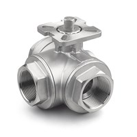Three Way Ball Valve With Mouting Pad