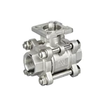 3PC Stainless Steel Ball Valve WIth Mounting Pad