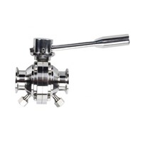 Sanitary ss Manual Butterfly Type Ball Valve With Cleaning Outlet For Food4