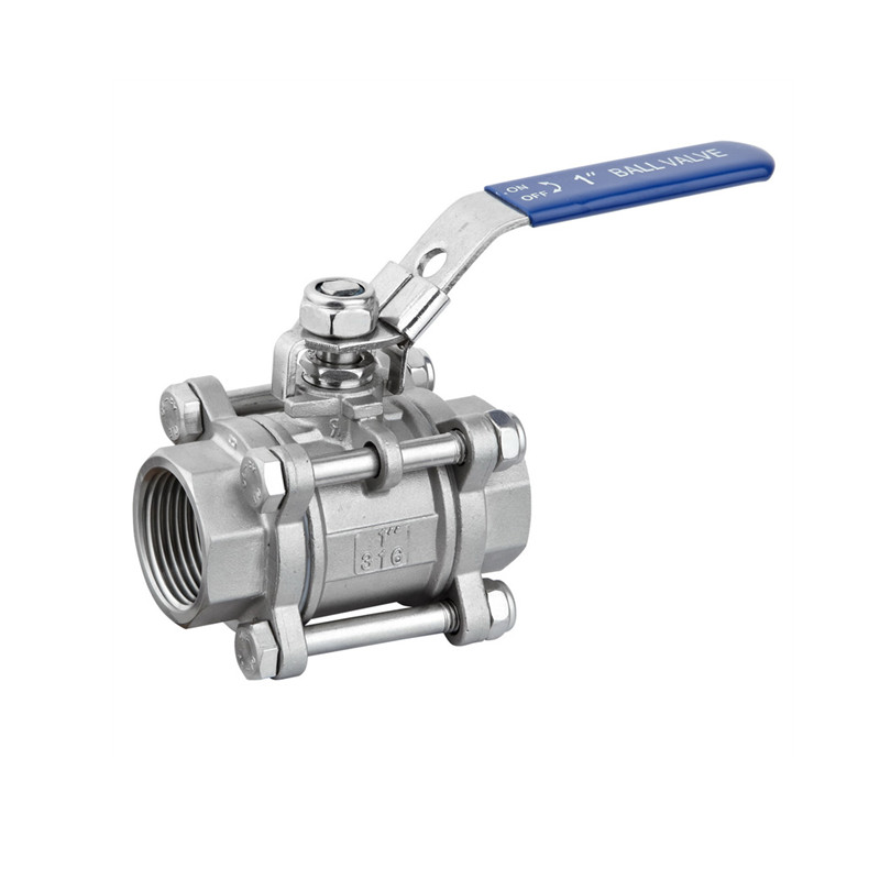 Stainless Steel 3PC Threaded Ball Valve with Lock