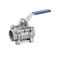 Stainless Steel 3PC Threaded Ball Valve with Lock